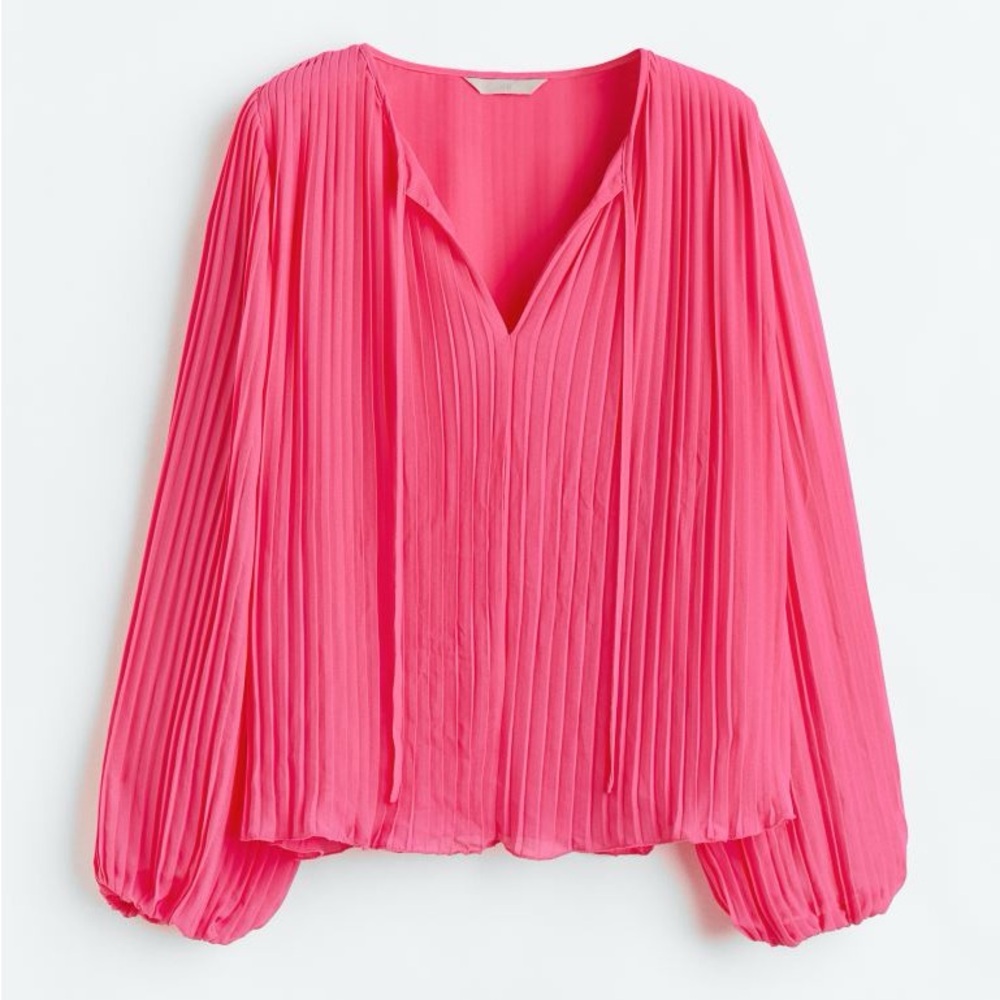 H&M Pink Pleated Blouse